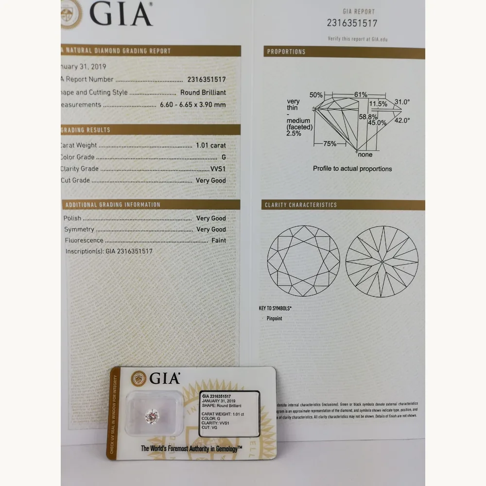 Certificat GIA utilise pour estimer un diamant certifie - Geneve