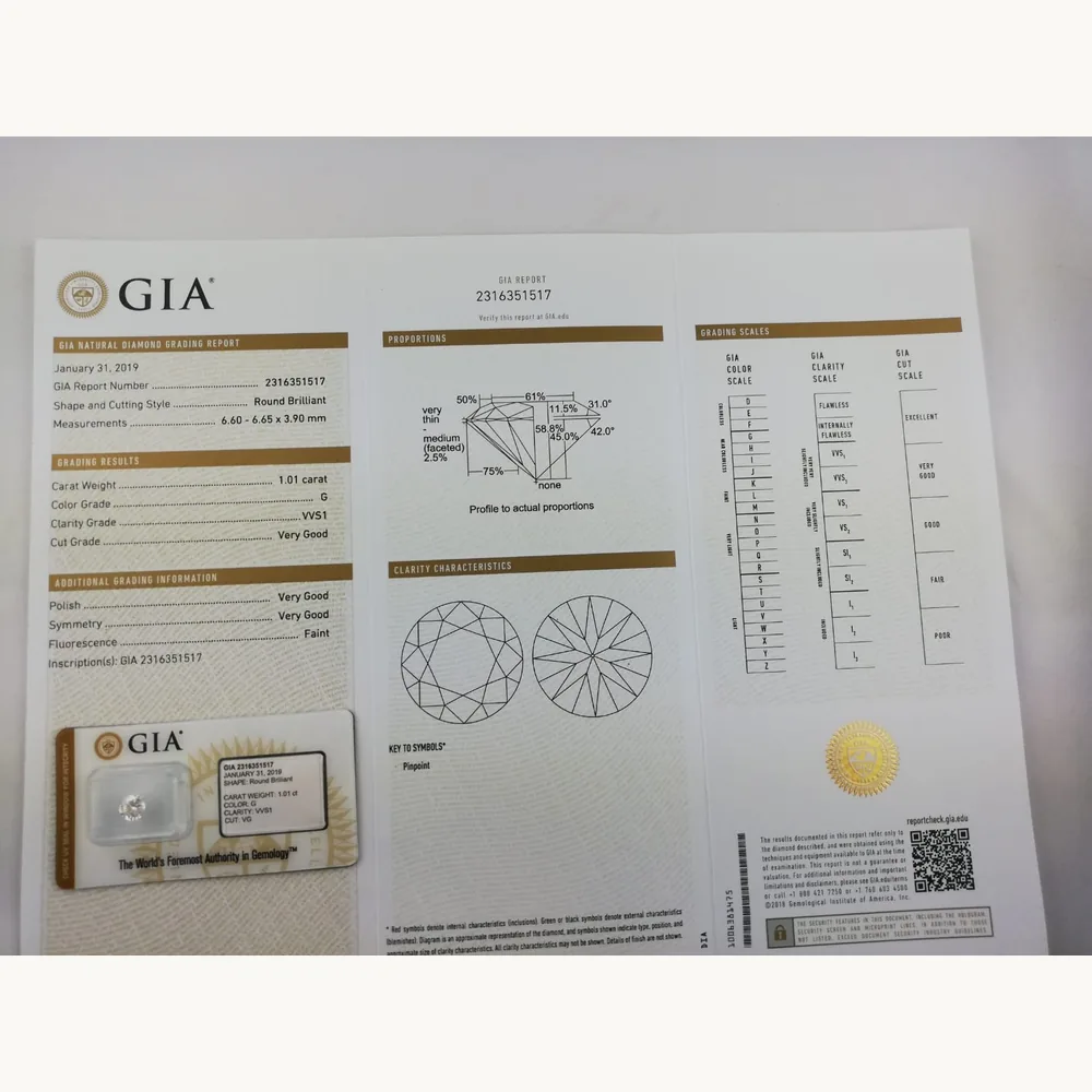 Diamant certifie GIA presente avec certificat - Geneve